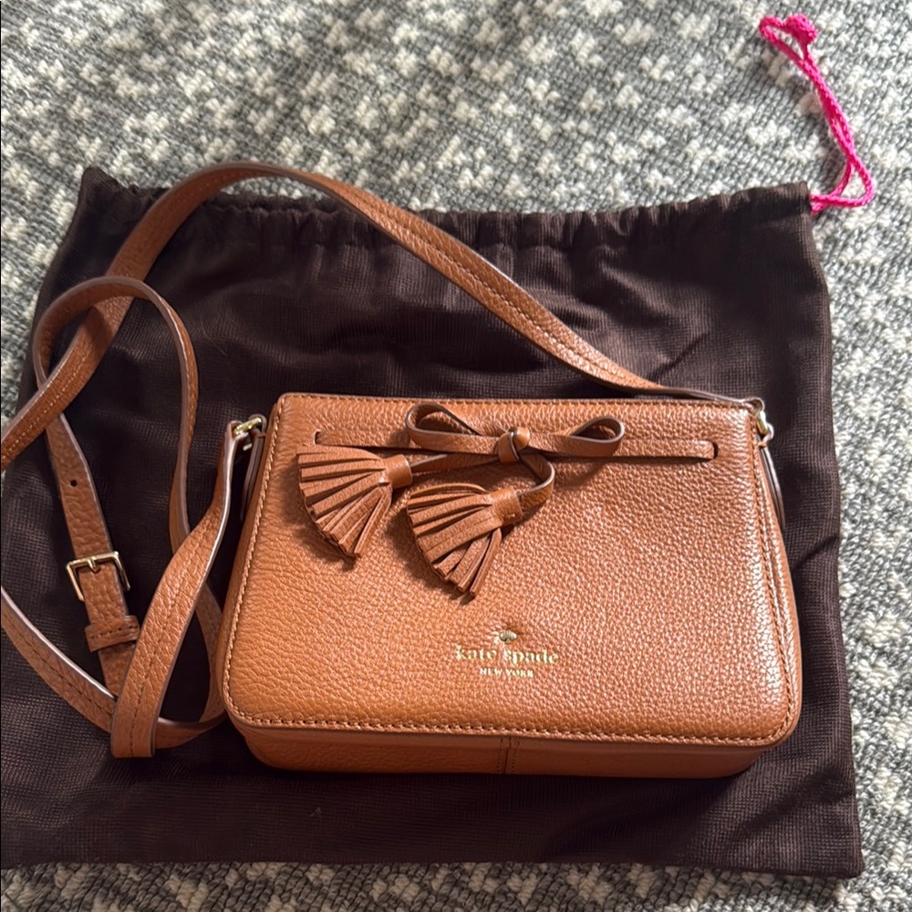 Kate Spade Brown Crossbody Bag with Tassel Detail
